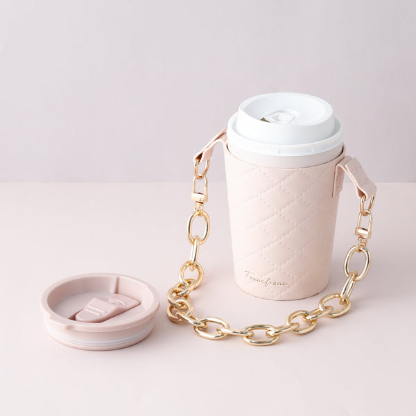 Stainless Steel Tumbler Set With Sleeve & Handle (Suede Brown) 400ml- Francfranc Limited