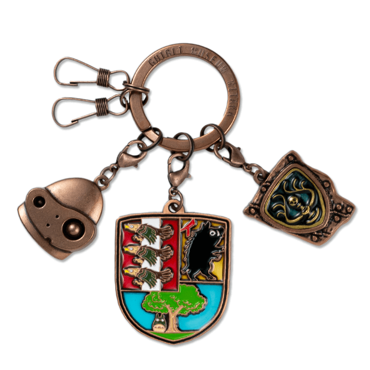 سلسلة مفاتيح بشعار متحف جيبلي الأصلي - جندي روبوت على سطح المتحف - متحف جيبلي المحدود