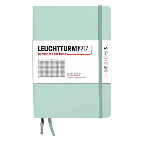 Leuchtturm1917 Medium A5 Hardcover Notebook Grid Mint Green