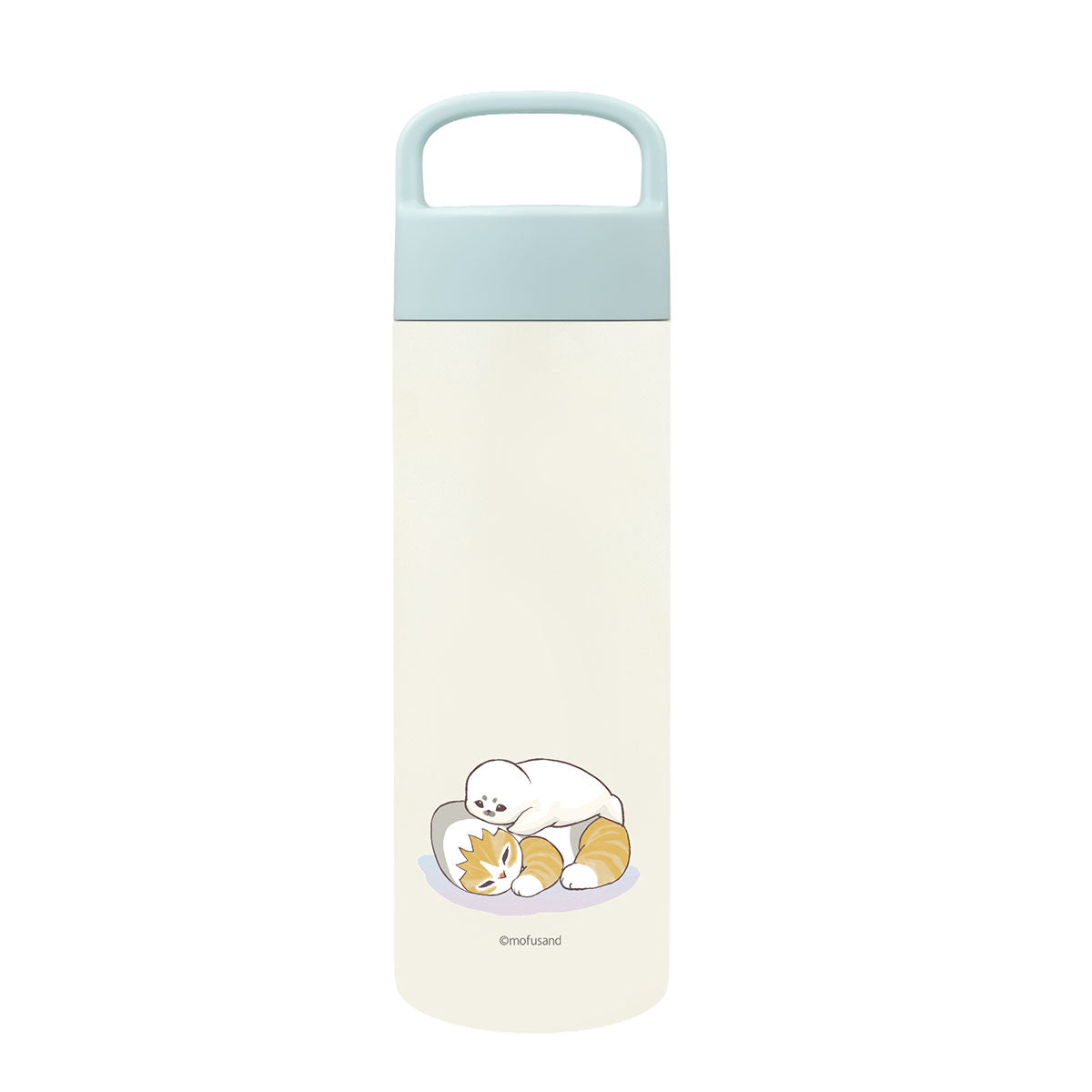 mofusand Handle Stainless Steel Bottle 500ml Pastel Shark Cat