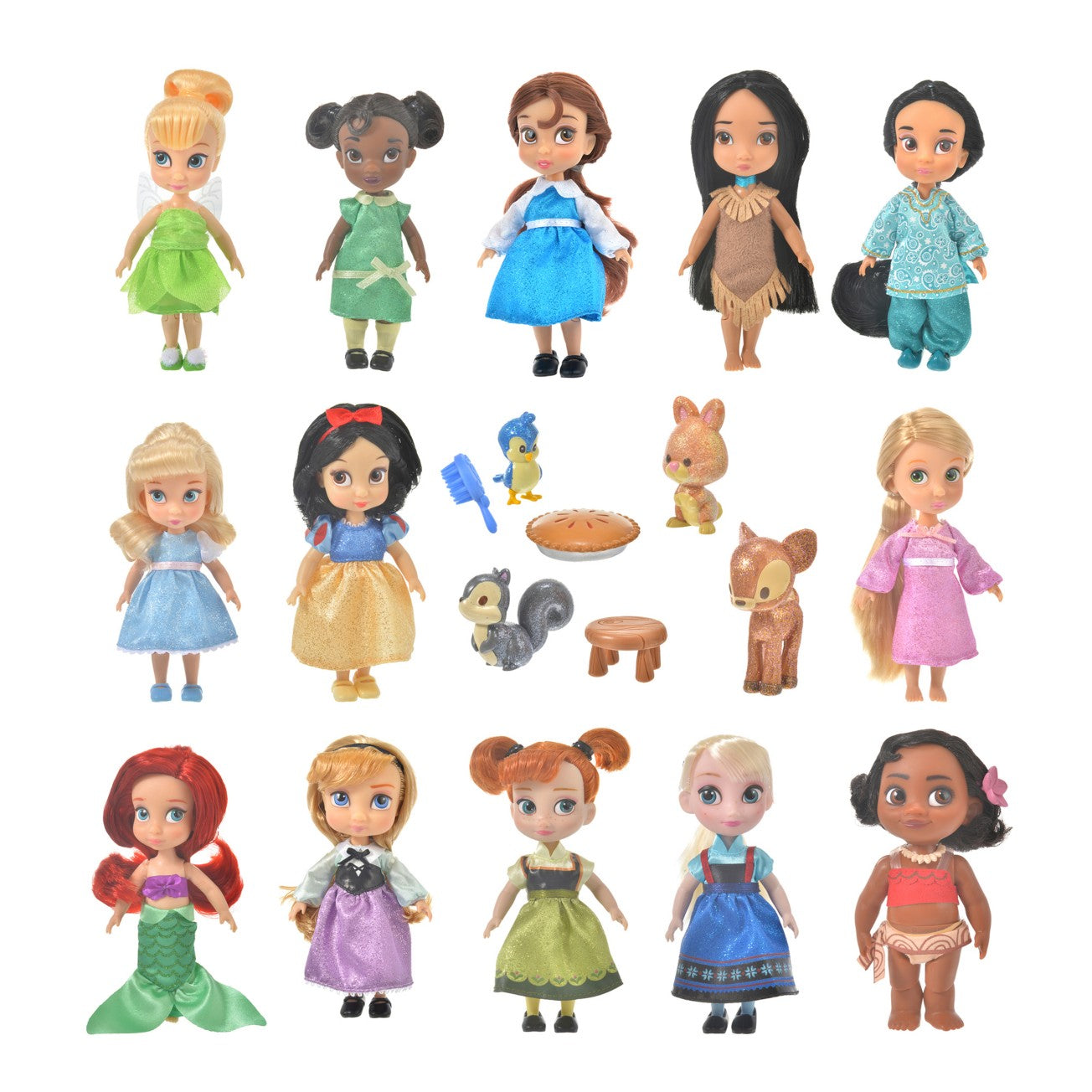 Disney Princesses Doll Set (13 princesses small animals