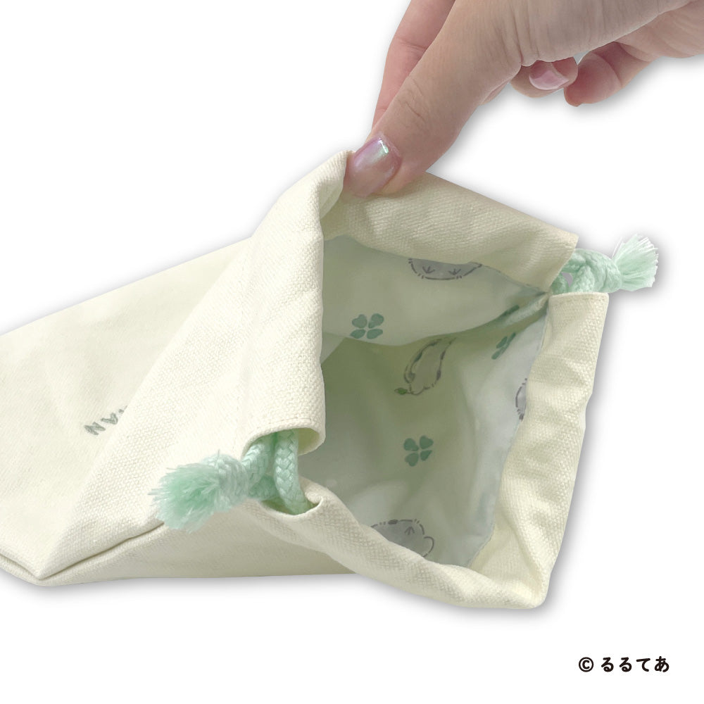 Koupen-chan Fluffy Pastel Drawstring Bag with Sagara Embroidery