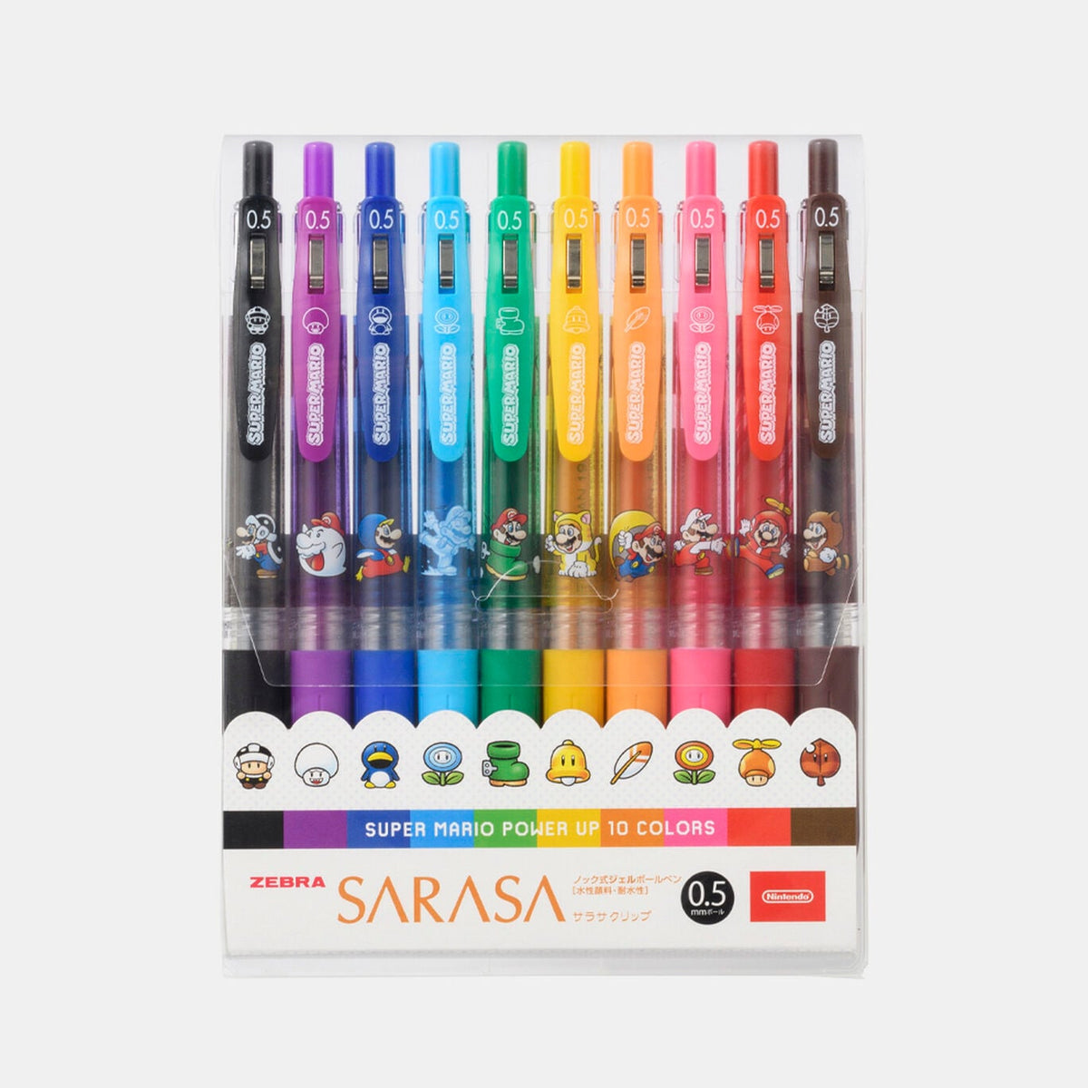 Nintendo Super Mario Power-Up SARASA Clip Pen Set