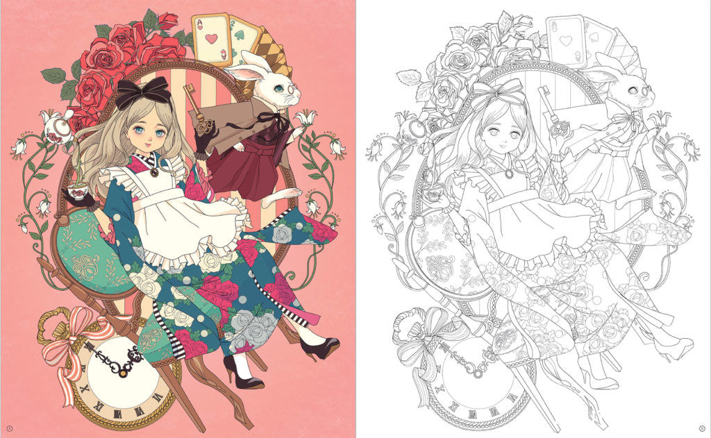 Retro Girls Coloring Book