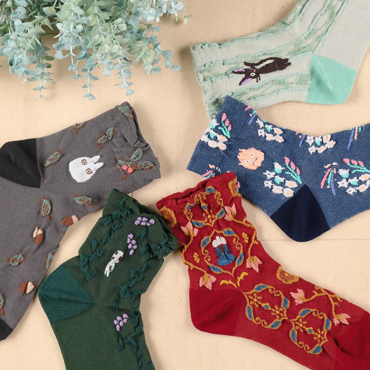 Kiki's Delivery Service Float Pattern Socks Jiji 23-25cm- Studio Ghibli