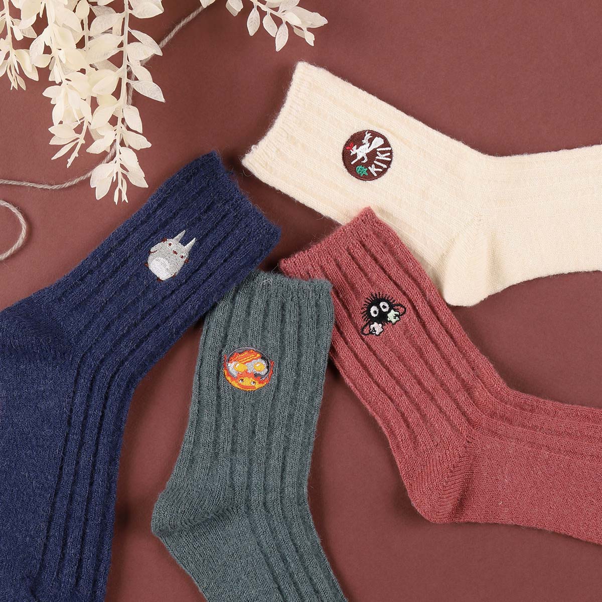 Howl's Moving Castle Wool Ribbed Crew Socks 23-25cm - Studio Ghibli