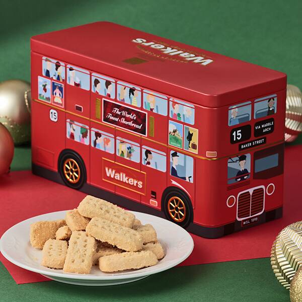 Walkers London Bus Tin Shortbread 250g Christmas