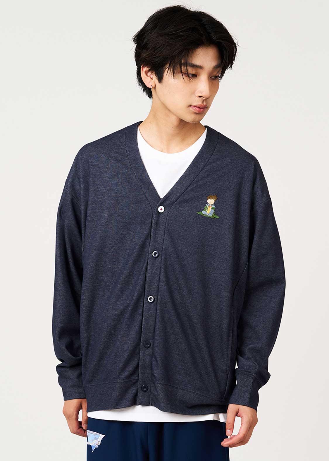 Graniph Detective Conan Double-Faced Cardigan The Shrunken Detective Unisex Navy