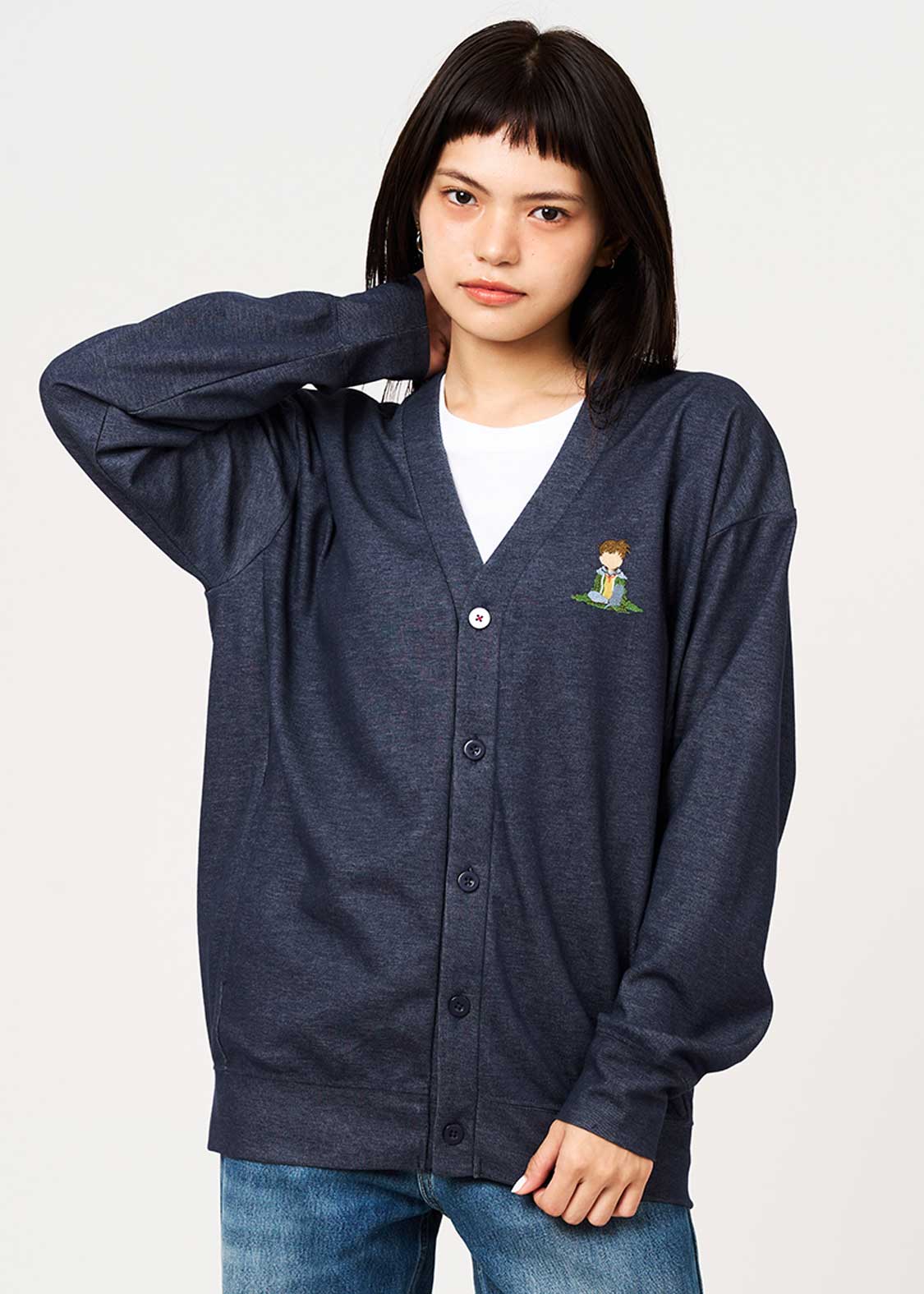 Graniph Detective Conan Double-Faced Cardigan The Shrunken Detective Unisex Navy