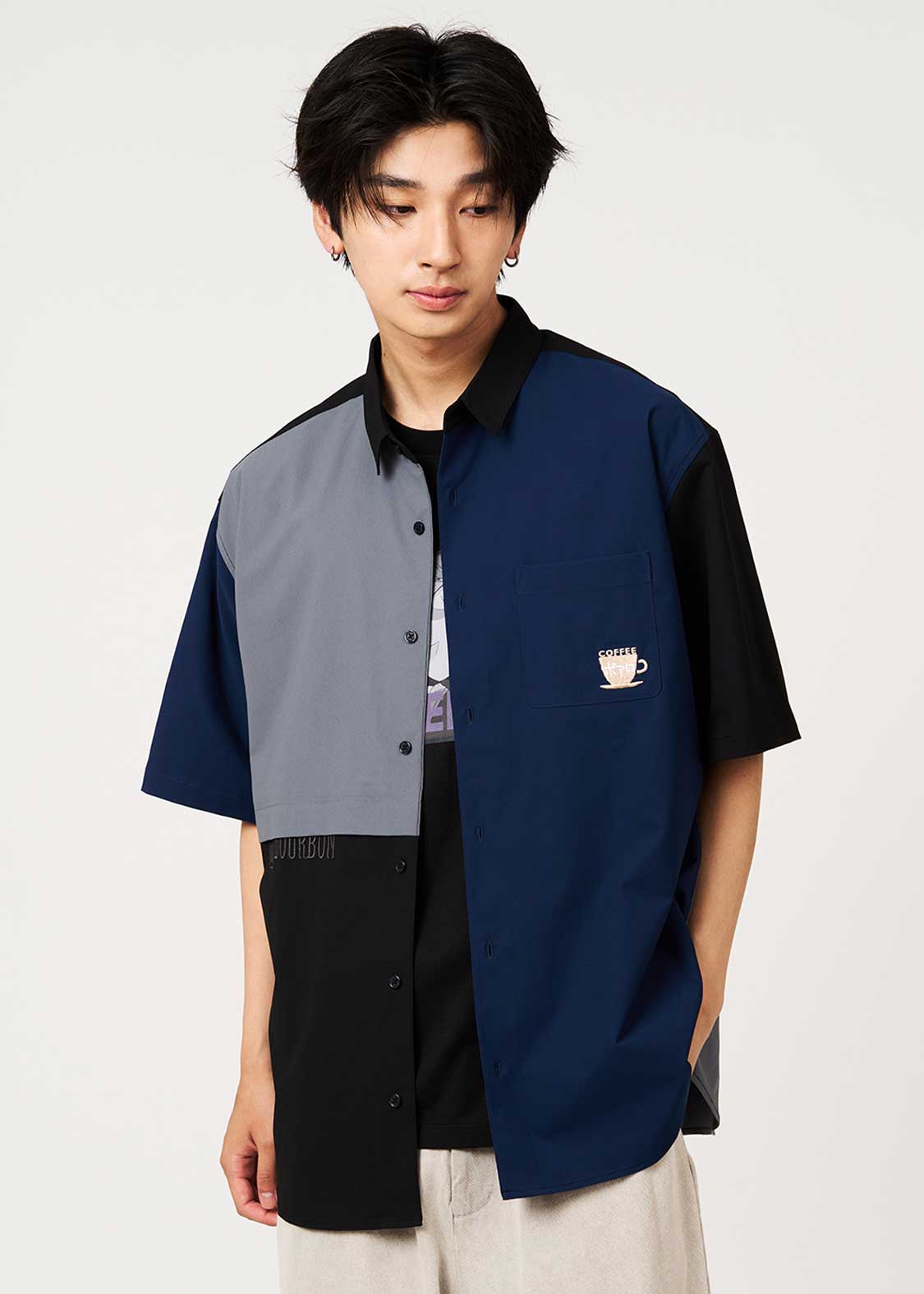Graniph Detective Conan Triple Face Loose Fit Short-Sleeve Shirt