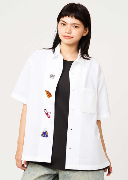 Graniph Detective Conan Big Silhouette Short Sleeve Shirt White