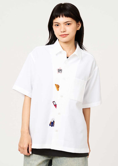 Graniph Detective Conan Big Silhouette Short Sleeve Shirt White