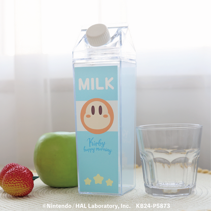 KIRBY Happy Morning Milk Carton Style Bottle 480mL