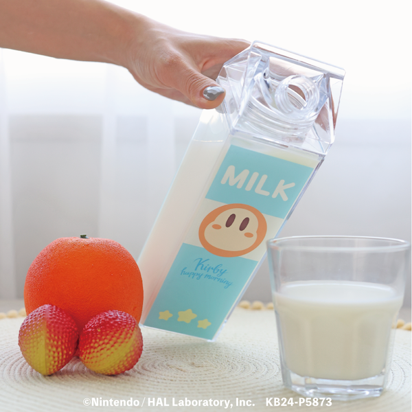 KIRBY Happy Morning Milk Carton Style Bottle 480mL