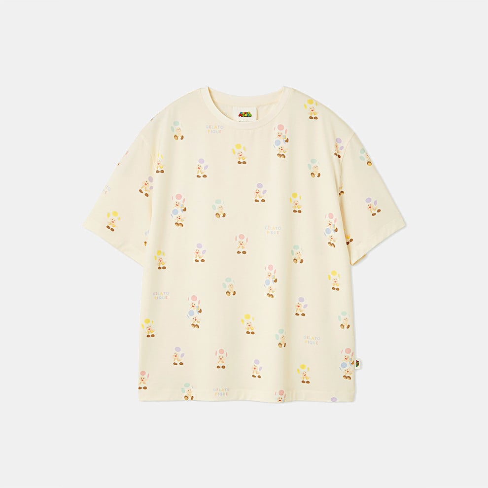 Gelato Pique Super Mario Men's Toad Yoshi T-Shirt CRM VM_NSJ_8_BHAM6