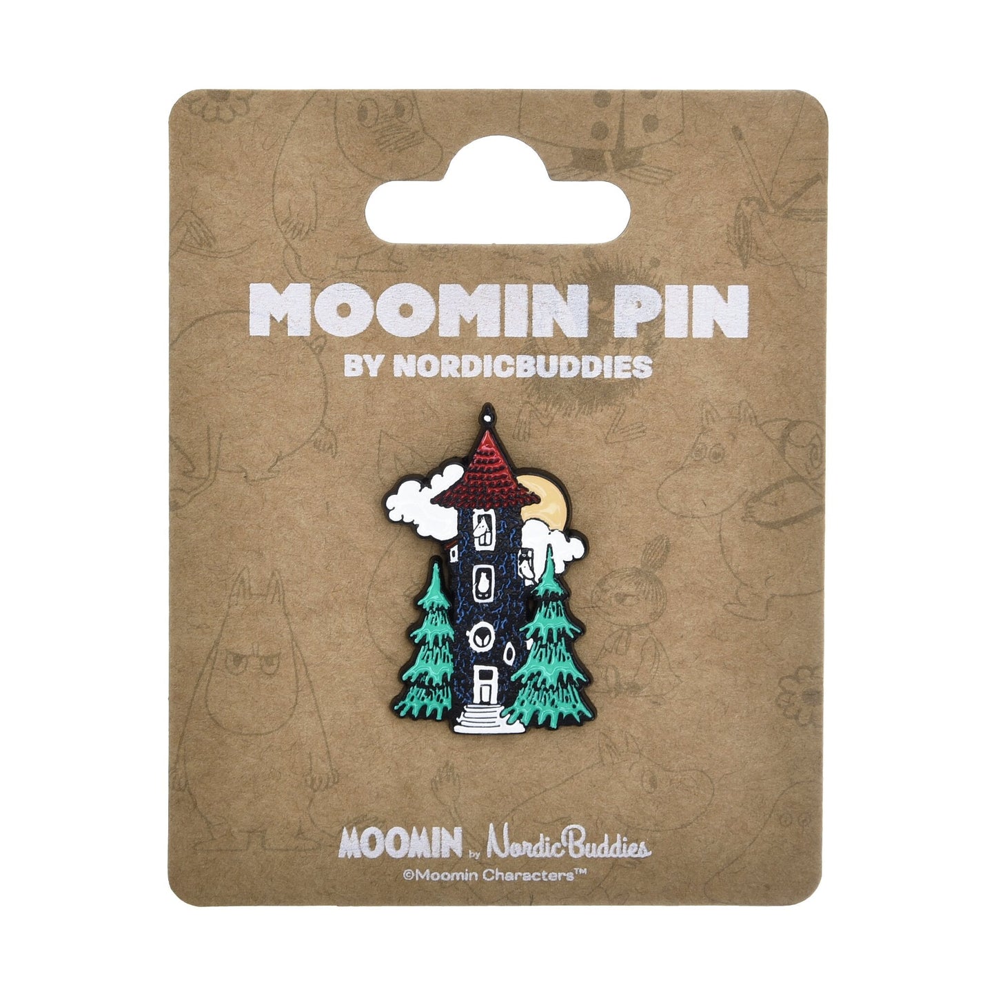 Nordicbuddies Moomin House Die-Cut Pin Badge 3-4cm Zinc Alloy
