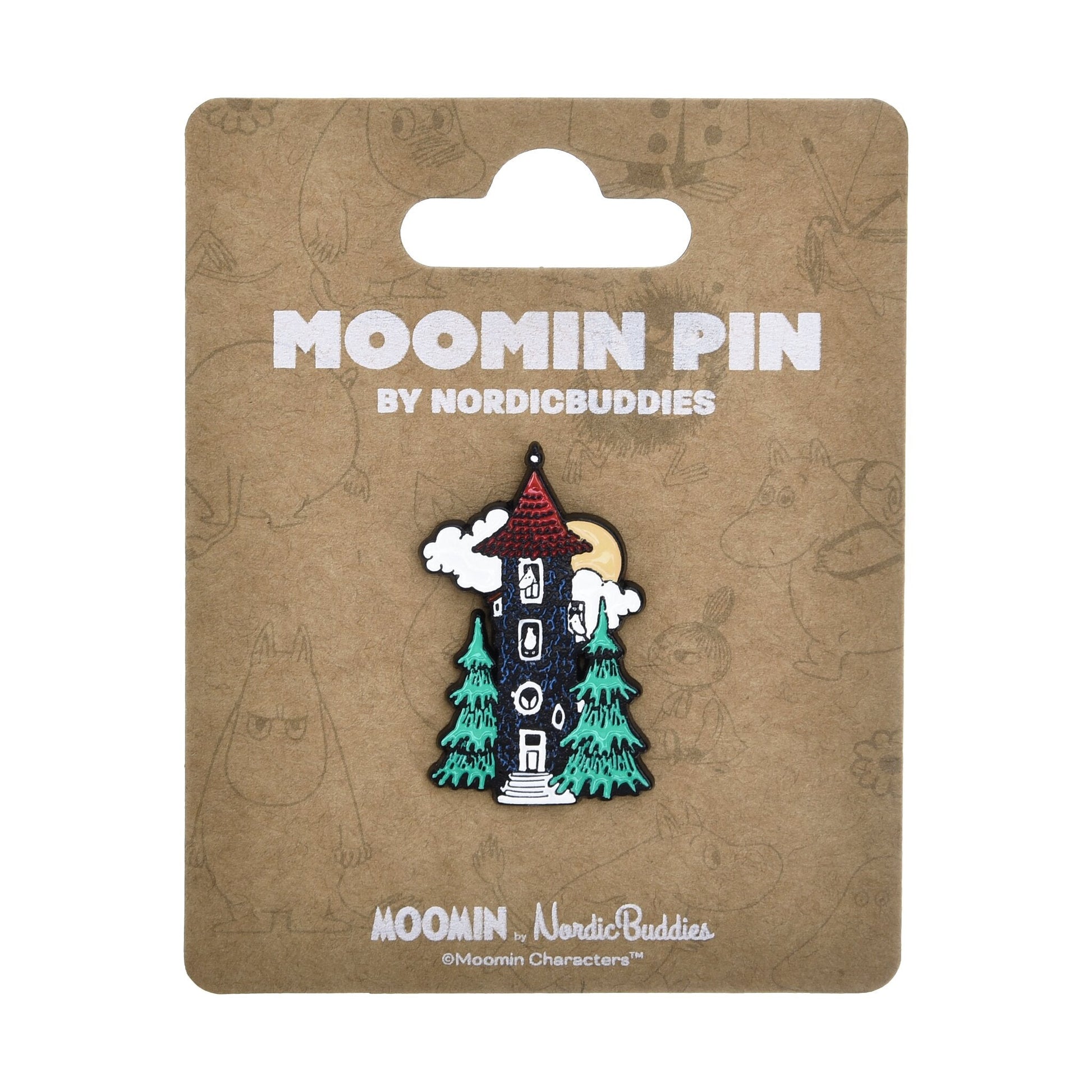Nordicbuddies Moomin House Die-Cut Pin Badge 3-4cm Zinc Alloy