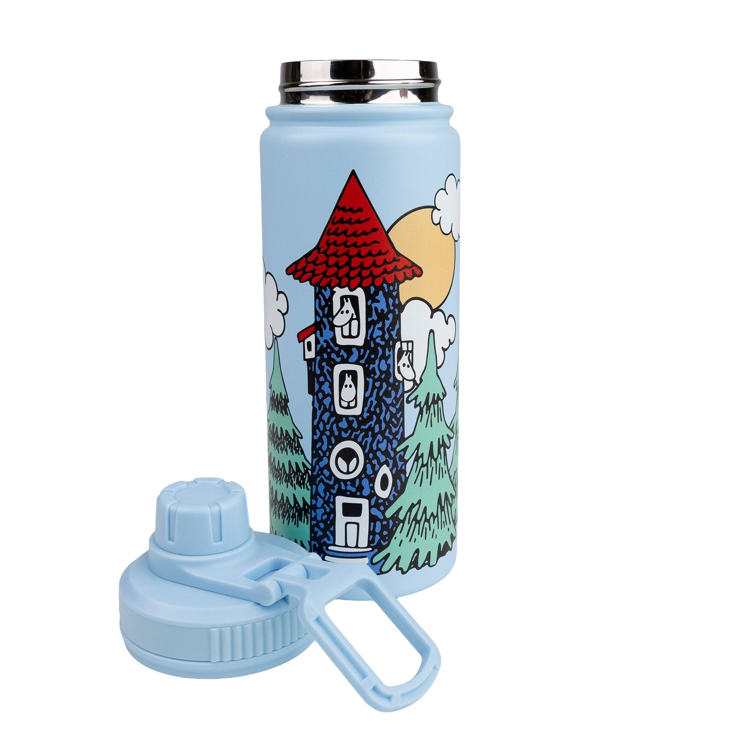 Nordicbuddies Moomin House Stainless Steel Water Bottle Blue 550ml