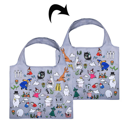 Nordicbuddies Moomin All Star Foldable Shopping Bag Grey Polyester