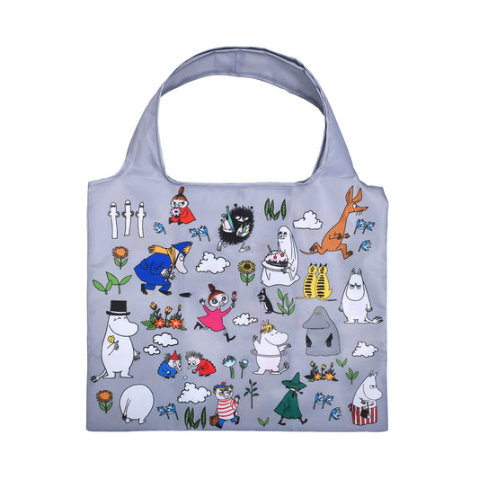Nordicbuddies Moomin All Star Foldable Shopping Bag Grey Polyester