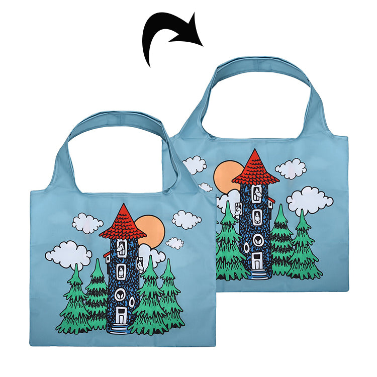 Nordicbuddies Moomin House Foldable Reusable Shopping Bag Blue