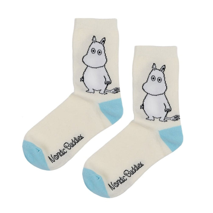 NordicBuddies Moomin Classic Crew Socks Ivory and Blue