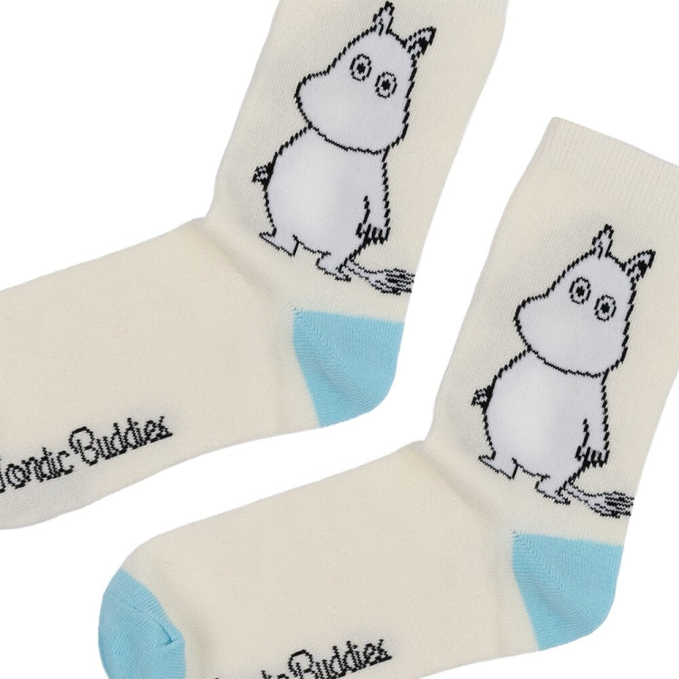 NordicBuddies Moomin Classic Crew Socks Ivory and Blue