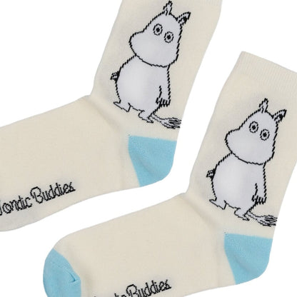 NordicBuddies Moomin Classic Crew Socks Ivory and Blue