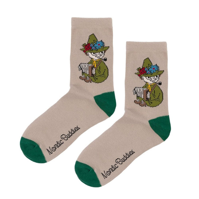 NordicBuddies Snufkin Classic Socks Beige and Green 23-25cm