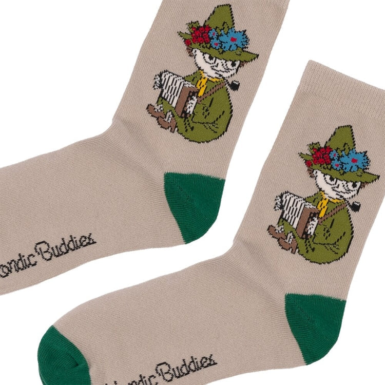 NordicBuddies Snufkin Classic Socks Beige and Green 23-25cm