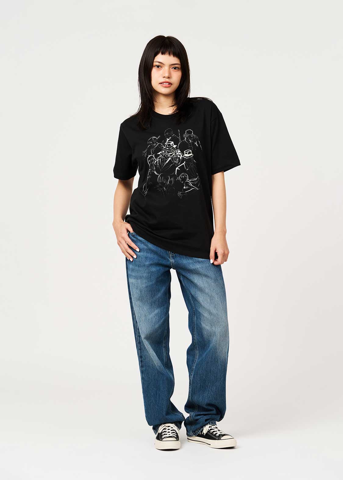 Graniph Unisex Detective Conan Black Organization T-Shirt Black