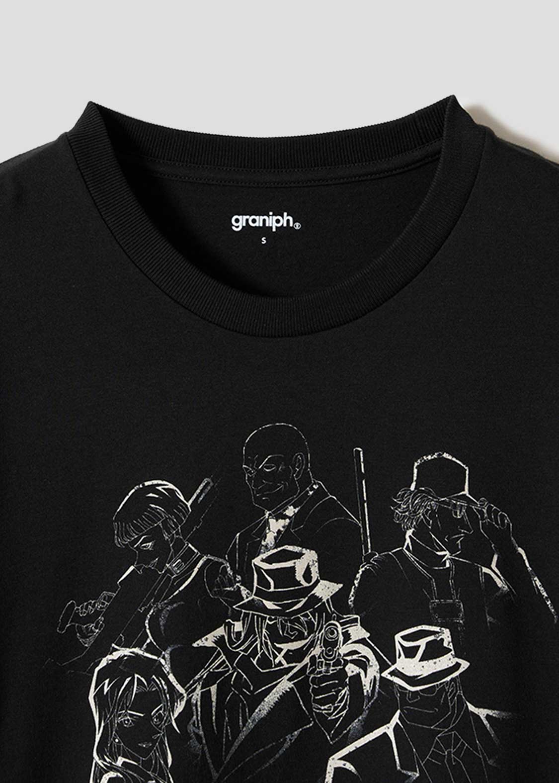 Graniph Unisex Detective Conan Black Organization T-Shirt Black