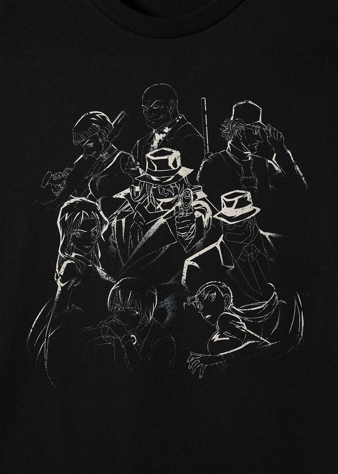 Graniph Unisex Detective Conan Black Organization T-Shirt Black