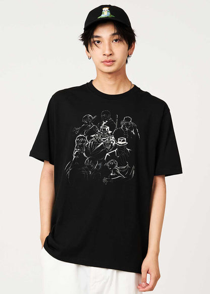Graniph Unisex Detective Conan Black Organization T-Shirt Black