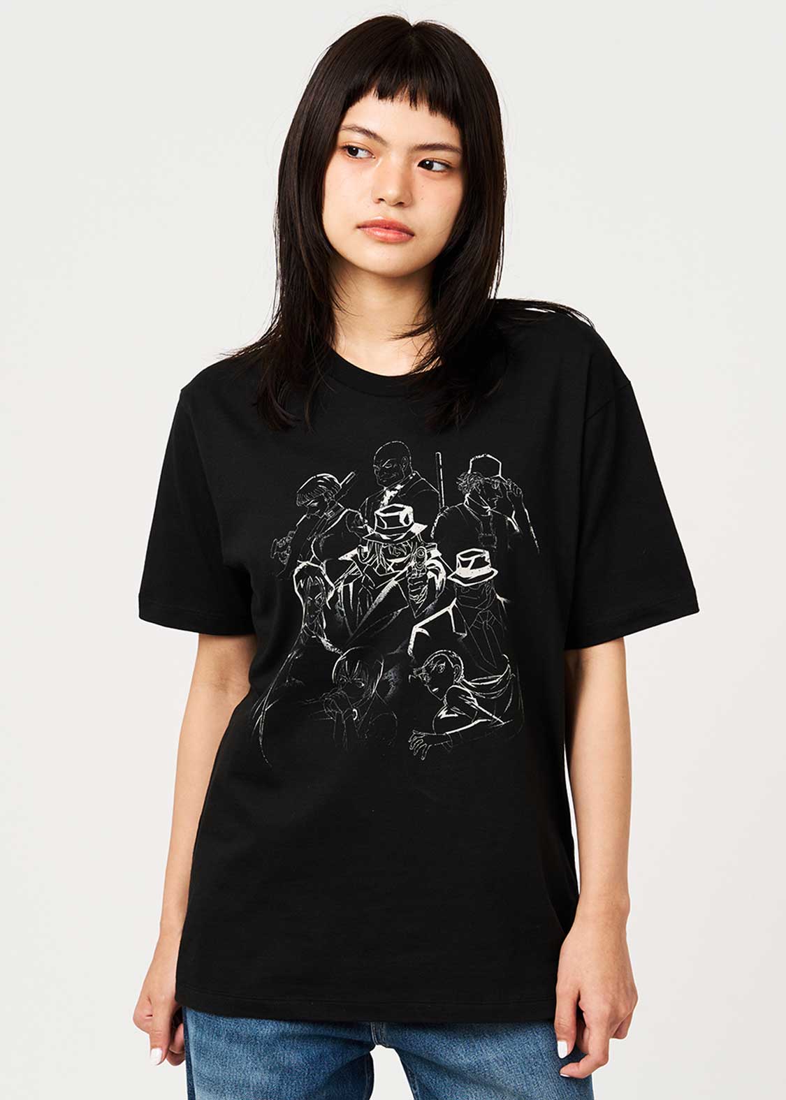 Graniph Unisex Detective Conan Black Organization T-Shirt Black