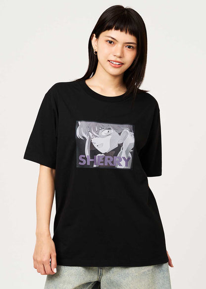 Detective Conan Sherry Unisex T-Shirt Black Graphic Print Tee