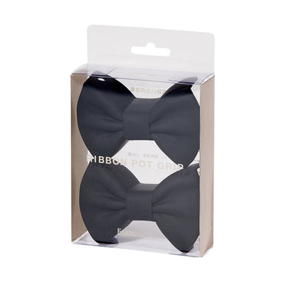 Cute Pot Holder Ribbon 2 Pieces Set (Black)- Francfranc Limited