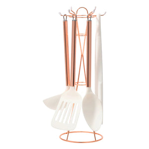 Kitchen Tools & Holder Set (White × Copper) - Francfranc Limited