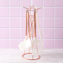 قم بتحميل الصورة في عارض الصور، Kitchen Tools &amp; Holder Set (White × Copper) - Francfranc Limited