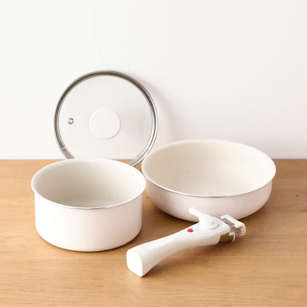 Pot & Frypan 4-Piece Set (Ivory) - Francfranc Limited