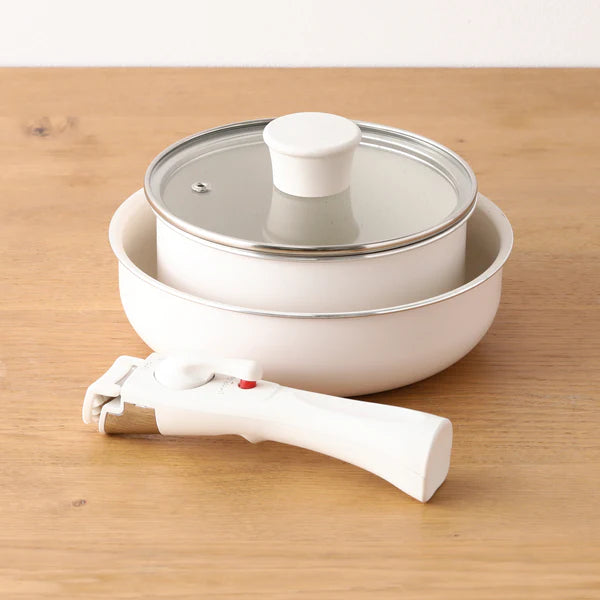 Pot & Frypan 4-Piece Set (Ivory) - Francfranc Limited