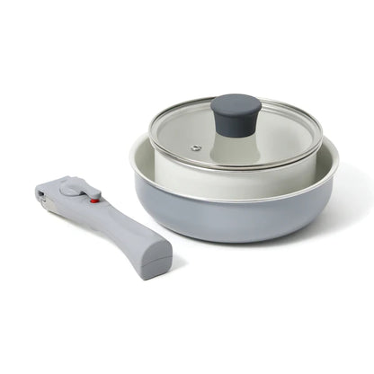 Pot & Frypan 4-Piece Set (Gray) - Francfranc Limited