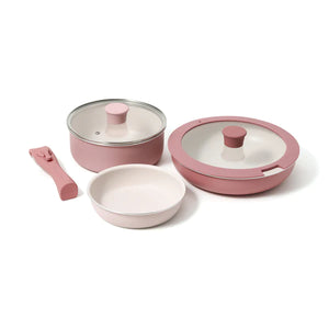 Pot & Frypan 6-Piece Set (Pink) - Francfranc Limited