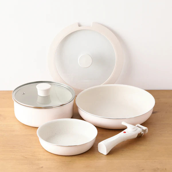 Pot & Frypan 6-Piece Set (Ivory) - Francfranc Limited