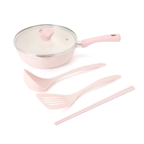 Frypan & Kitchen Tools 5pcs Set (Sakura Pink) - Francfranc Limited