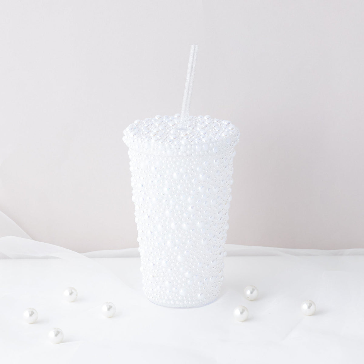 Pearl-Like Plastic Tumbler White
