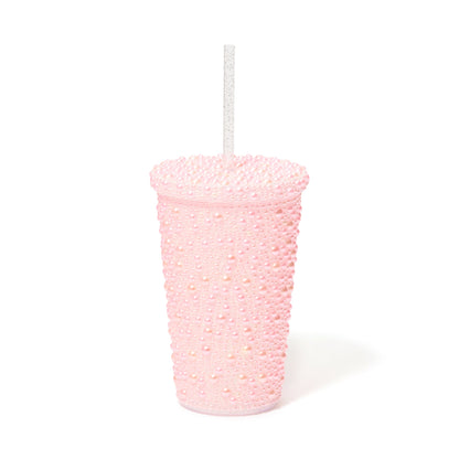 Pearl-Like Plastic Tumbler Pink
