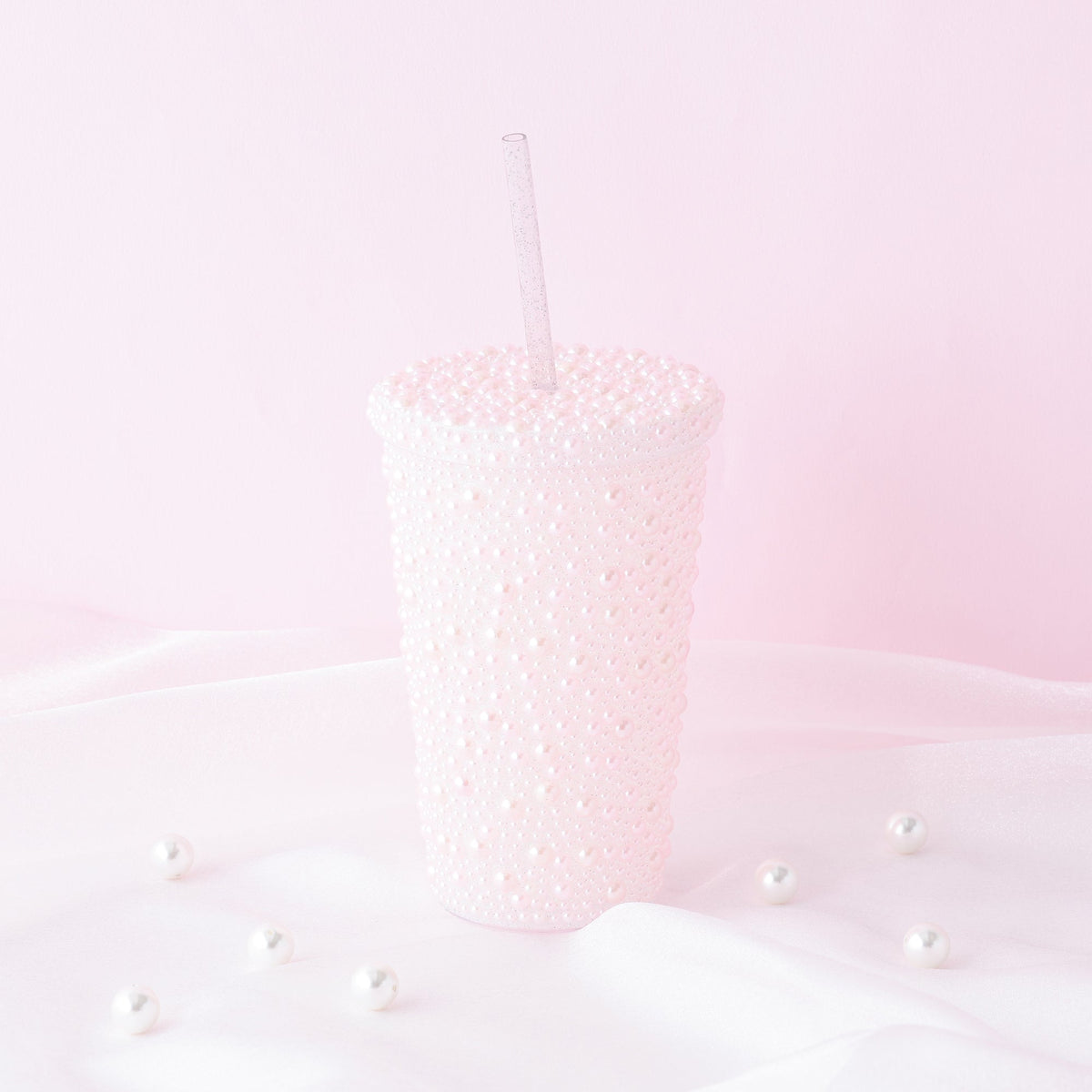 Pearl-Like Plastic Tumbler Pink