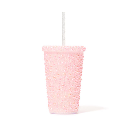 Pearl-Like Plastic Tumbler Pink