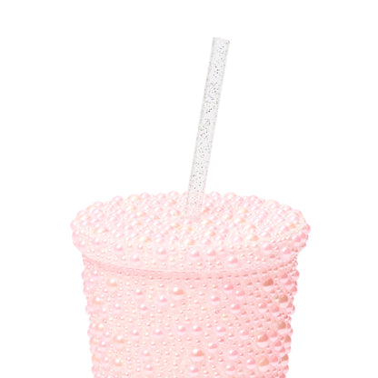 Pearl-Like Plastic Tumbler Pink